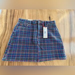 Alice + Olivia Multicolor Plaid Mini Demin Skirt
New with tag